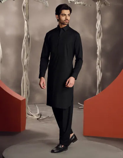 DARK GREEN COTTON KAMEEZ SHALWAR | JJKS-A-33024